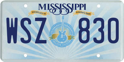 MS license plate WSZ830