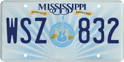 MS license plate WSZ832