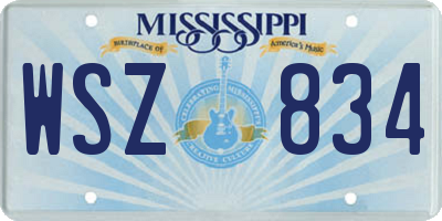 MS license plate WSZ834