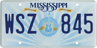 MS license plate WSZ845