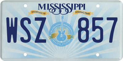 MS license plate WSZ857