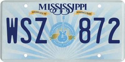 MS license plate WSZ872