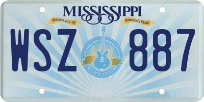 MS license plate WSZ887