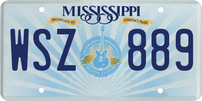 MS license plate WSZ889
