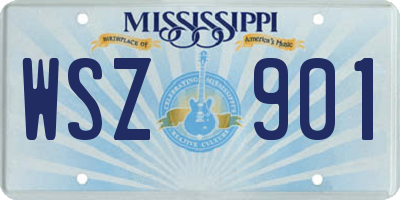 MS license plate WSZ901