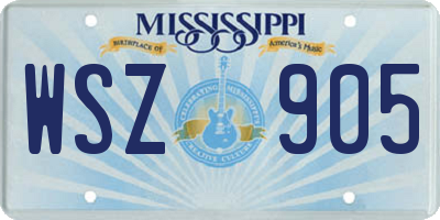 MS license plate WSZ905