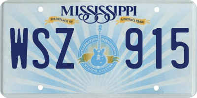 MS license plate WSZ915