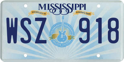 MS license plate WSZ918