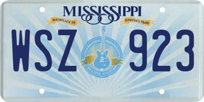 MS license plate WSZ923