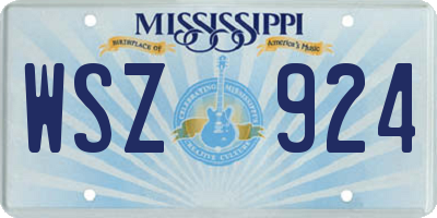MS license plate WSZ924