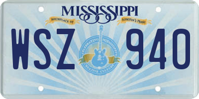 MS license plate WSZ940
