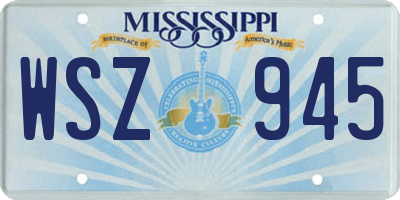 MS license plate WSZ945