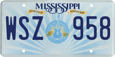 MS license plate WSZ958