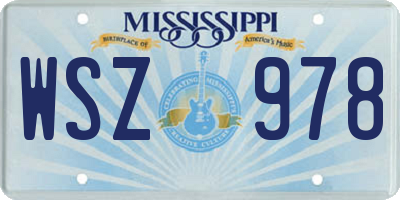 MS license plate WSZ978