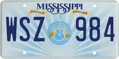MS license plate WSZ984