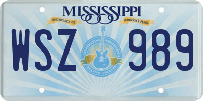 MS license plate WSZ989