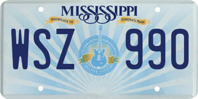MS license plate WSZ990