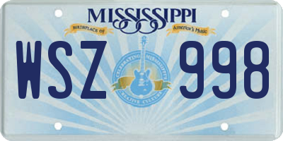 MS license plate WSZ998