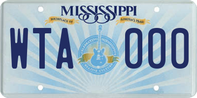 MS license plate WTA000