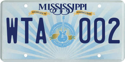 MS license plate WTA002