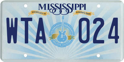 MS license plate WTA024