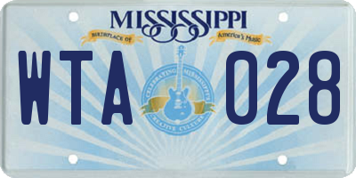 MS license plate WTA028
