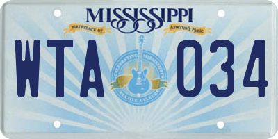 MS license plate WTA034