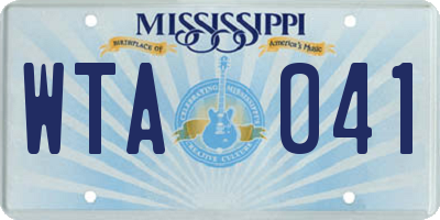 MS license plate WTA041