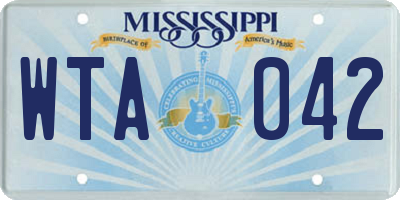 MS license plate WTA042