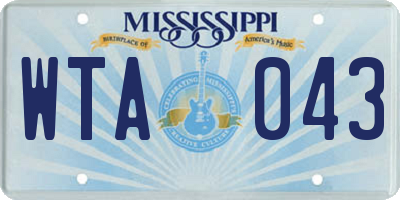 MS license plate WTA043