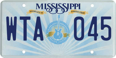 MS license plate WTA045