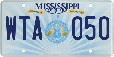 MS license plate WTA050