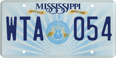 MS license plate WTA054