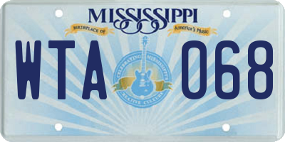 MS license plate WTA068