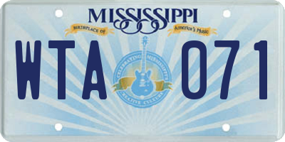 MS license plate WTA071