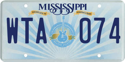 MS license plate WTA074