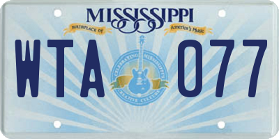 MS license plate WTA077