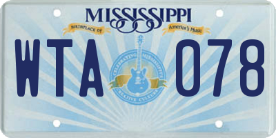 MS license plate WTA078