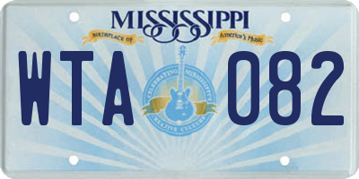 MS license plate WTA082