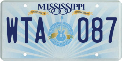 MS license plate WTA087