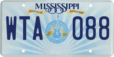 MS license plate WTA088