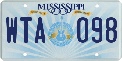 MS license plate WTA098
