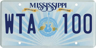 MS license plate WTA100