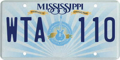 MS license plate WTA110