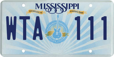 MS license plate WTA111