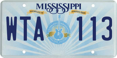 MS license plate WTA113