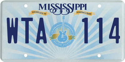 MS license plate WTA114