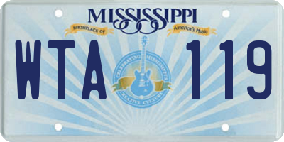 MS license plate WTA119