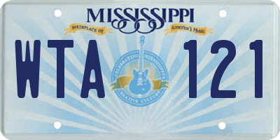 MS license plate WTA121