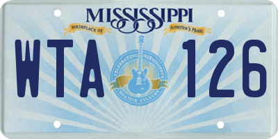 MS license plate WTA126